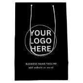 Benutzerdefiniertes Logo und Text in Beruflichem B Mittlere Geschenktüte (Rückseite)