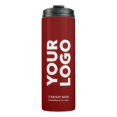 Benutzerdefiniertes Logo und Text in dunkelrot Thermosbecher (Vorderseite)