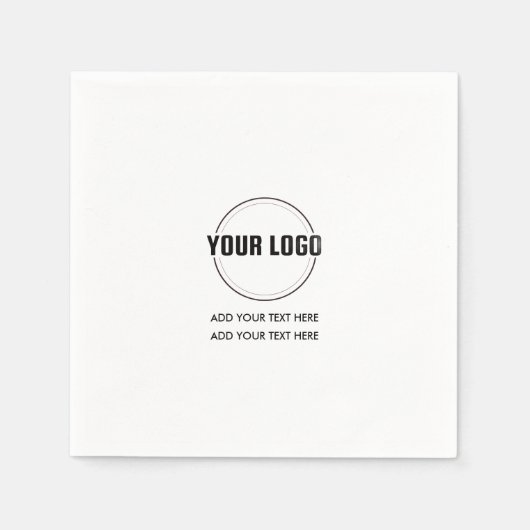 Benutzerdefiniertes Logo und Text Minimalistisches Serviette (Vorderseite)