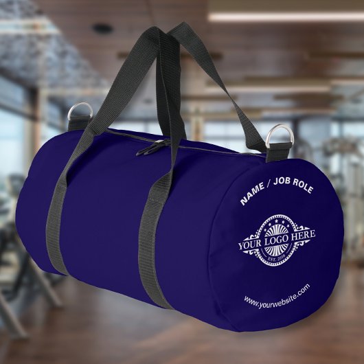 Benutzerdefiniertes Logo und Text Navy Gym Duffle Bag