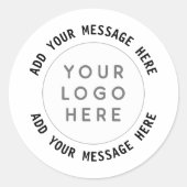 Benutzerdefiniertes Logo und Text Runder Aufkleber (Vorderseite)