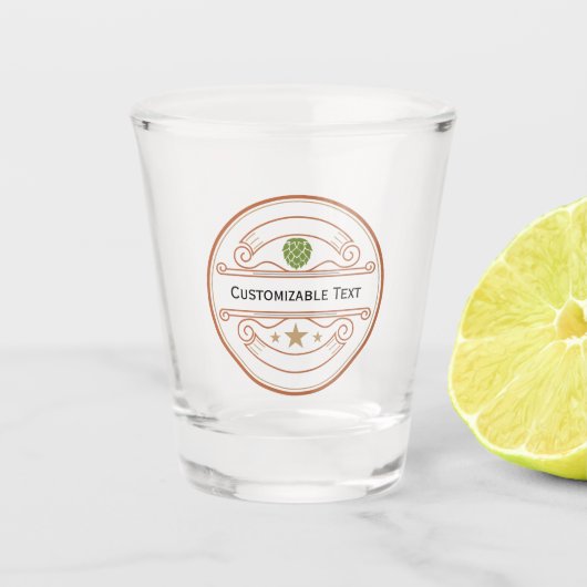 Benutzerdefiniertes Logo und Text-Shotglas Schnapsglas (Vorderseite)