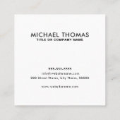 Benutzerdefiniertes Logo und Text weiß oder in jed Quadratische Visitenkarte (Rückseite)