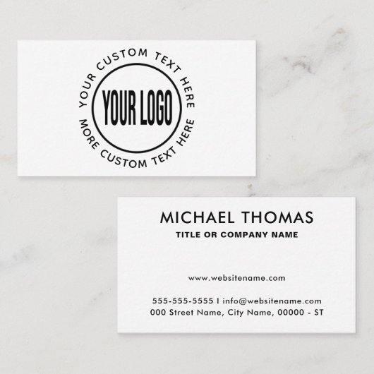 Benutzerdefiniertes Logo und Text weiß oder in jed Visitenkarte (Vorne/Hinten)