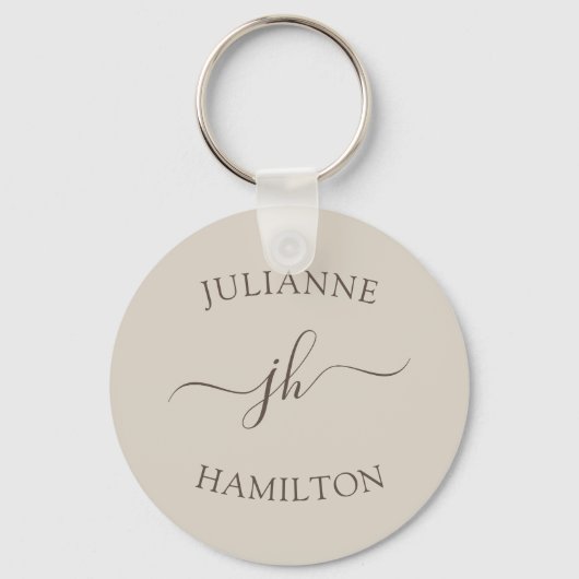 Benutzerdefiniertes Logo und Text-Werbe-Tan Schlüsselanhänger (Vorderseite)