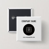 Benutzerdefiniertes Logo und Text Werbegeschäftsde Button (Vorne & Hinten)