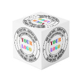 Benutzerdefiniertes Logo und Text-Werbewürfel Würfel (Rückseite Schrägansicht)