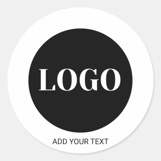 Benutzerdefiniertes Logo und Textgeschäft Runder Aufkleber (Vorderseite)