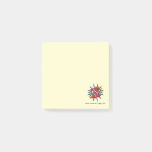 Benutzerdefiniertes Logo und Website-Info Gelb Post-it Klebezettel