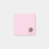 Benutzerdefiniertes Logo und Website-Info Rosa Post-it Klebezettel (Vorderseite)