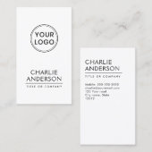 Benutzerdefiniertes Logo vertikal modern minimalis Visitenkarte (Vorne/Hinten)