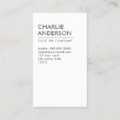 Benutzerdefiniertes Logo vertikal modern minimalis Visitenkarte (Rückseite)