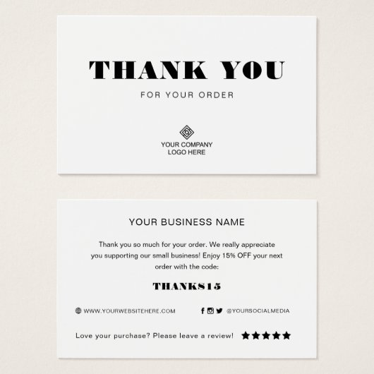 Benutzerdefiniertes Logo Vielen Dank für die Paket (Vorne & Hinten)