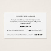 Benutzerdefiniertes Logo Vielen Dank für die Paket (Rückseite)