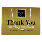 Benutzerdefiniertes Logo Vielen Dank für Ihren Kau Große Geschenktüte (Rückseite)