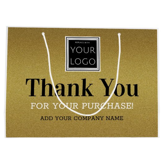 Benutzerdefiniertes Logo Vielen Dank für Ihren Kau Große Geschenktüte (Rückseite)