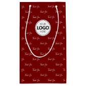 Benutzerdefiniertes Logo Vielen Dank, Pattern Rot Kleine Geschenktüte (Rückseite)