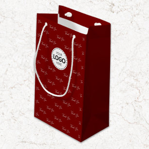 Benutzerdefiniertes Logo Vielen Dank, Pattern Rot Kleine Geschenktüte