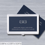 Benutzerdefiniertes Logo Visitenkarten Dose<br><div class="desc">Erhöhen Sie Ihr Netzwerkspiel mit diesem einfachen, schlanken und beruflichen Visitenkartengehäuse. Im marineblauen Hintergrund finden Sie Ihr Logo, Firmenname, Adresse, Kontaktinformationen und die Website in klassisch grauer Typografie in den unteren Dritteln, die Ihre Geschäftsbeziehungen mit einer Touch von Eleganz bereichern. Bleibe organisiert und mache einen bleibenden Eindruck mit diesem stilvollen...</div>