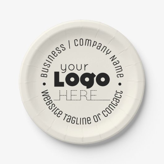 Benutzerdefiniertes Logo Wappen Ecru Ivory 9" Pape Pappteller (Vorderseite)