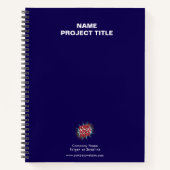 Benutzerdefiniertes Logo, Website, Name, Blau Notizblock (Vorderseite)