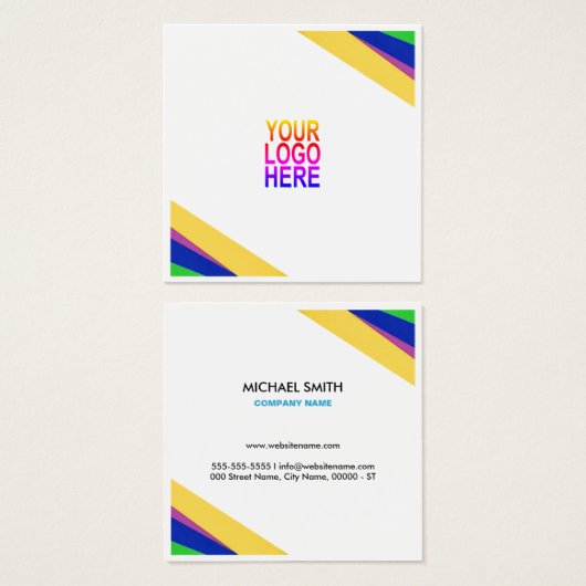 Benutzerdefiniertes Logo, weiß, quadratisch, beruf (Vorne & Hinten)