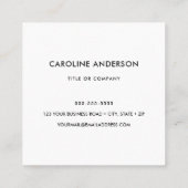 Benutzerdefiniertes Logo, weiß, quadratisch, beruf Quadratische Visitenkarte (Rückseite)