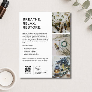 Benutzerdefiniertes Logo Weißes Aromatherapie-Spa- Flyer
