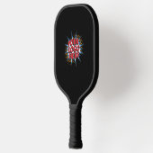 Benutzerdefiniertes Logo Werbe Schwarz Pickleball Schläger (Links)