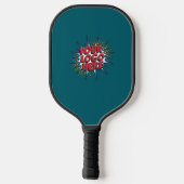 Benutzerdefiniertes Logo Werbe Teal Pickleball Schläger (Rückseite)