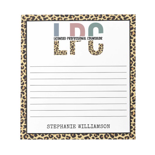 Benutzerdefiniertes LPC-lizenziertes Berufliches R Notizblock (Vorderseite)