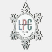 Benutzerdefiniertes LPC-lizenziertes Berufliches R Schneeflocken Zinn-Ornament (Rechts)