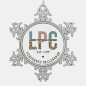 Benutzerdefiniertes LPC-lizenziertes Berufliches R Schneeflocken Zinn-Ornament (Vorderseite)