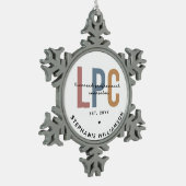 Benutzerdefiniertes LPC-lizenziertes Berufliches R Schneeflocken Zinn-Ornament (Links)