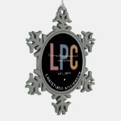 Benutzerdefiniertes LPC-lizenziertes Berufliches R Schneeflocken Zinn-Ornament (Links)
