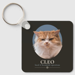 Benutzerdefiniertes lustiges Katzenfoto & Name Schlüsselanhänger