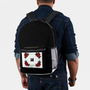 Benutzerdefiniertes "M" Monogramm mit schwarzem Hi Bedruckter Rucksack