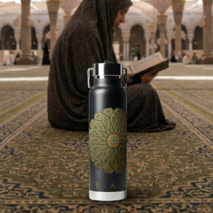 Benutzerdefiniertes Madinah Gold-Rosetten-Islamisc Trinkflasche