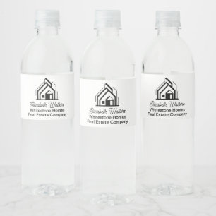 Benutzerdefiniertes Makler-Logo für Immobilienunte Wasserflaschenetikett