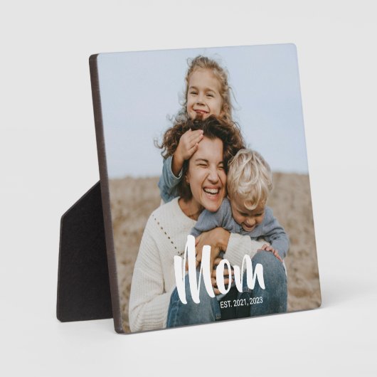 Benutzerdefiniertes Mama-Modernes-Script-Foto Fotoplatte (Vorderseite)