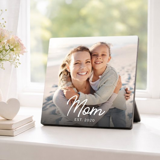 Benutzerdefiniertes Mama Modernes Skript Foto  Fotoplatte