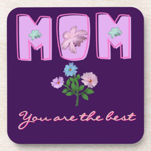 Benutzerdefiniertes Mama-Typografie-Design, Getränkeuntersetzer (Vorderseite)