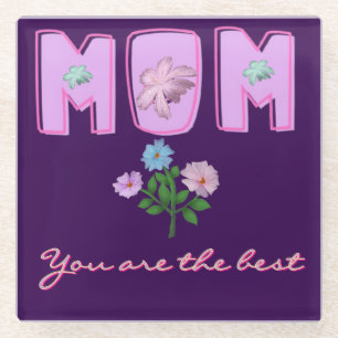 Benutzerdefiniertes Mama-Typografie-Design, Glasuntersetzer
