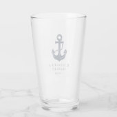Benutzerdefiniertes maritimes Hochzeitsthema Navy Glas (Rückseite)