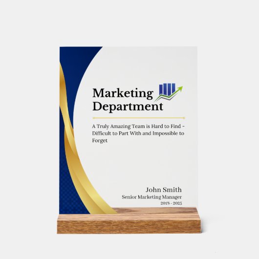 Benutzerdefiniertes Marketing Acrylschild (Vorderseite)