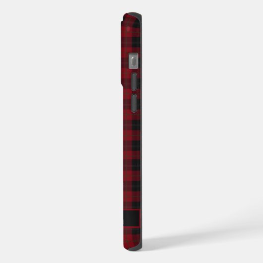 Benutzerdefiniertes Maroon Red Green Black Checker iPhone Hülle (Linke Seite)