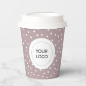 Benutzerdefiniertes Mauve-Minimal-Firmenlogo Pappbecher (Vorderseite)