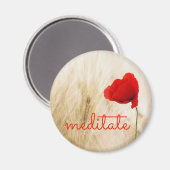 Benutzerdefiniertes MEDITATE mit Mohnblume-Blume Magnet (Vorderseite/Rückseite)