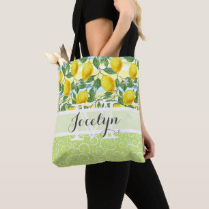 Benutzerdefiniertes mediterranes Sommer-Zitronenfr Tasche