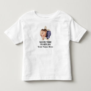 Benutzerdefiniertes Meeresschildkröten-Foto rette Kleinkind T-shirt